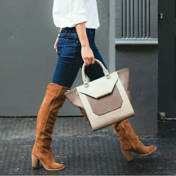 DOLCE VITA OHANNA BROWN GENUINE SUEDE BLOCK HEEL OVER-THE-KNEE/THIGH HIGH BOOTS - Picture 13 of 13